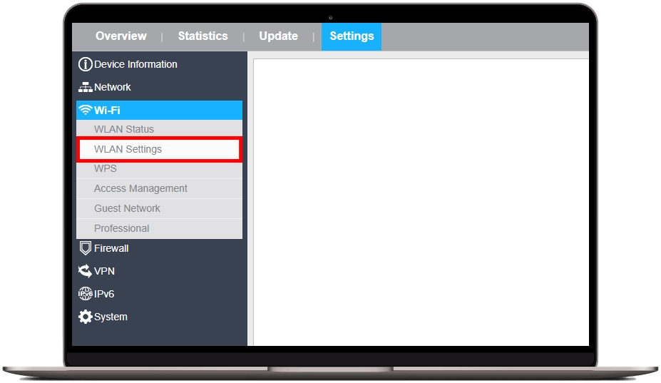Možnost WLAN Settings