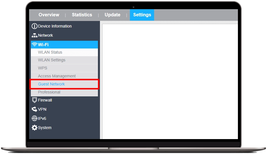 Možnost Guest Network
