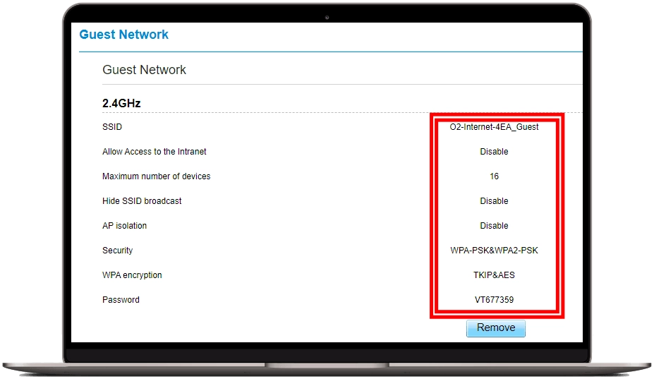 Informace o Wi-Fi pro hosty