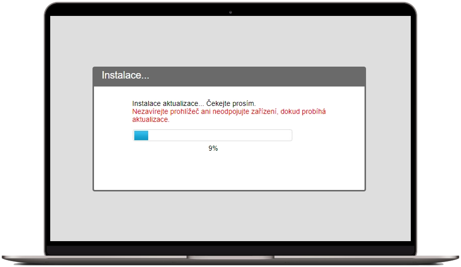 průběh instalace aktualizace