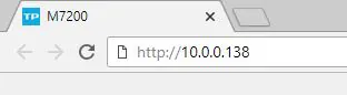 Zadání IP adresy 10.0.0.138 do adresního řádku prohlížeče pro vstup do nastavení routeru TP-Link M7200