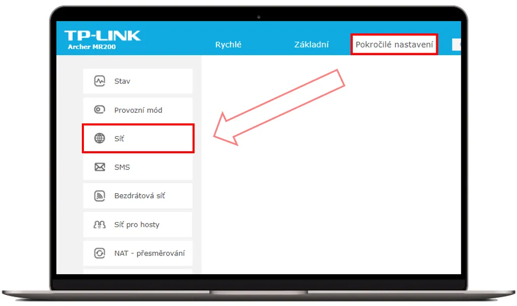 pokrocile nastaveni - sit