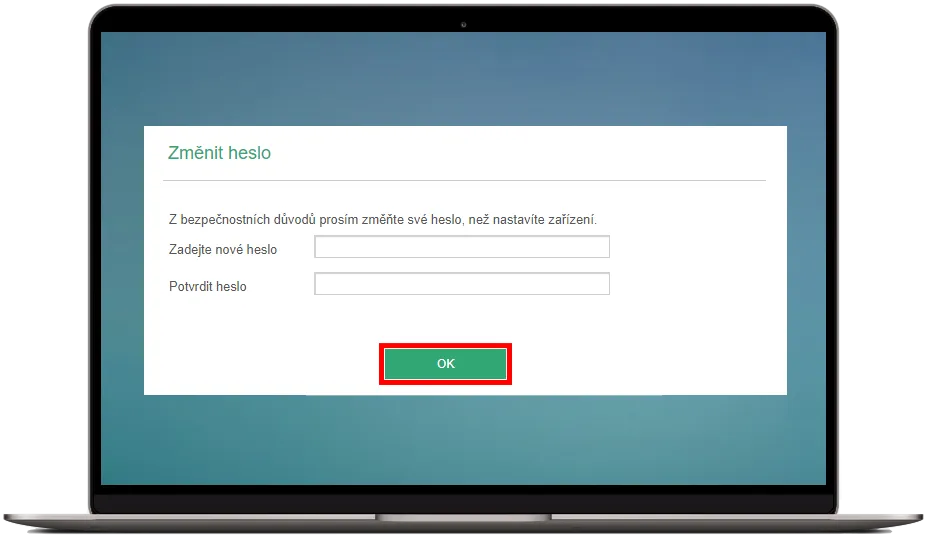 formulář pro nové heslo