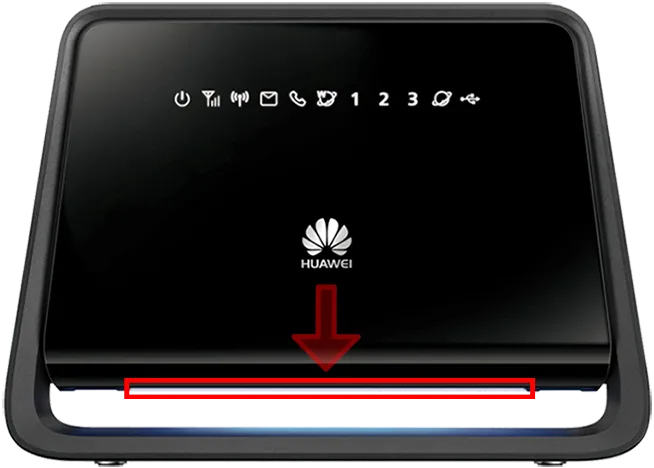 modre světlo ve spodní části modemu