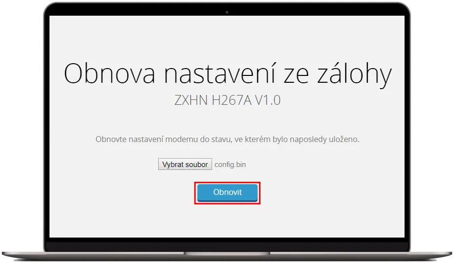 Zahájení obnovy ze zálohy