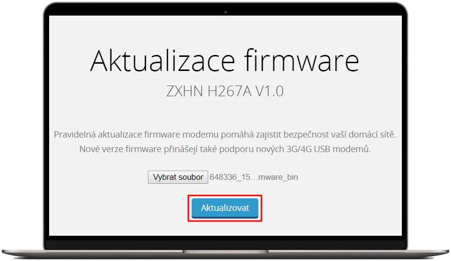 Zahájení aktualizace firmware