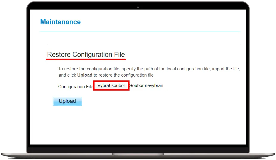 Restore config soubor