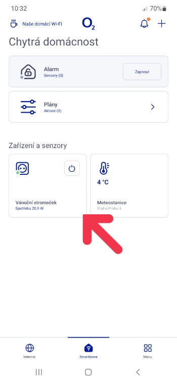 Spárování chytré zásuvky a O2 Smart Boxu