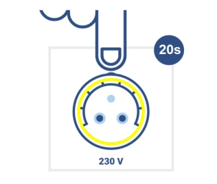 Schéma továrního nastavení chytré zásuvky