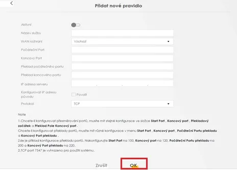 Pridat nove pravidlo