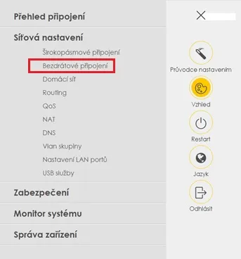 Nastaveni bezdratoveho pripojeni