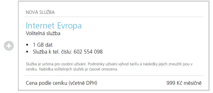 Nová volitelná služba