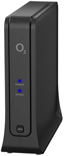 O2 Smart Booster se dvěma modře svítícími kontrolkami Power a Signal, které značí úspěšné spárování a aktivní provoz