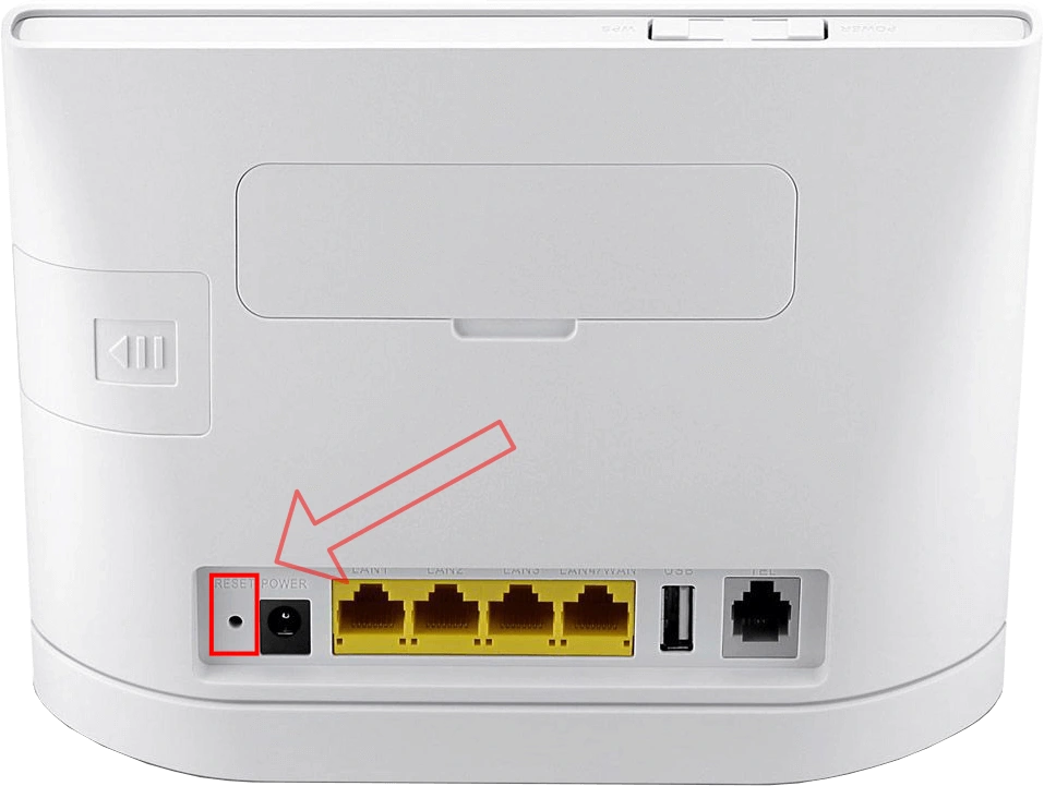 Tlačítko reset modemu