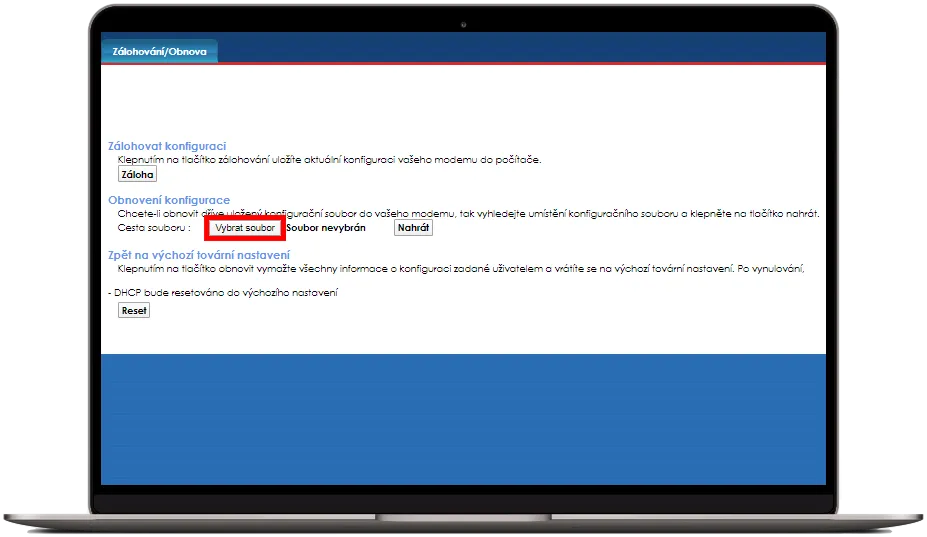 Obnova konfigurace