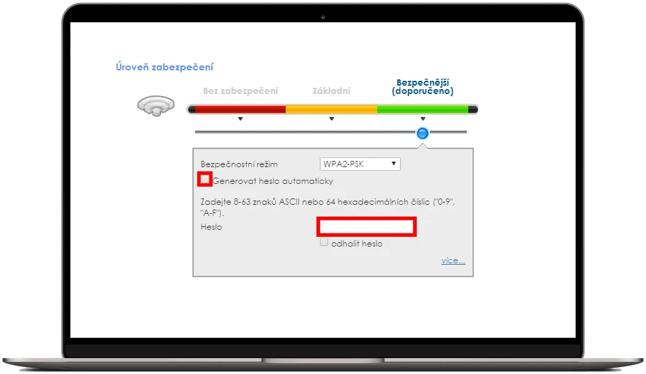 Nastavení zabezpečení