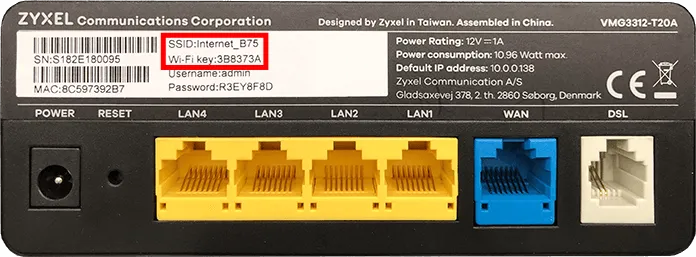 Štítek s přihlašovacími údaji