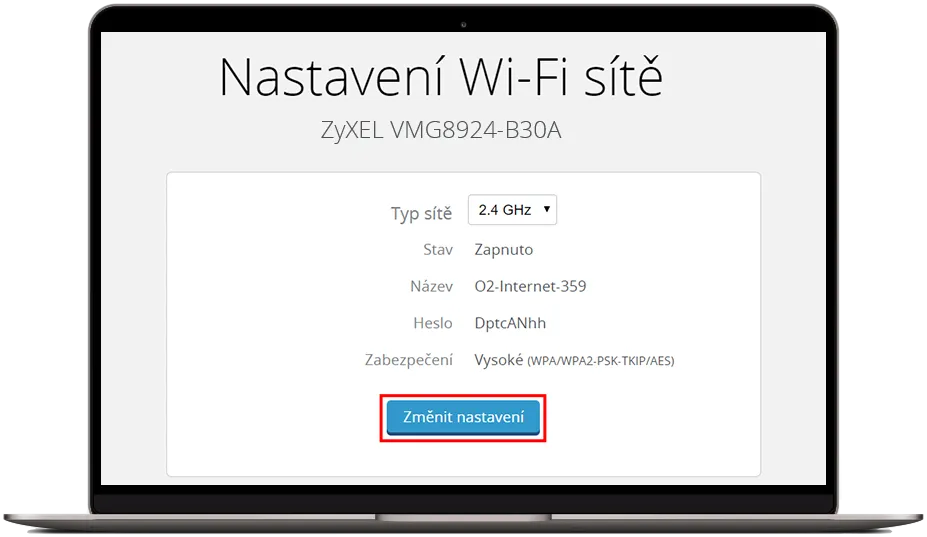 Změna 2,4 GHz sítě