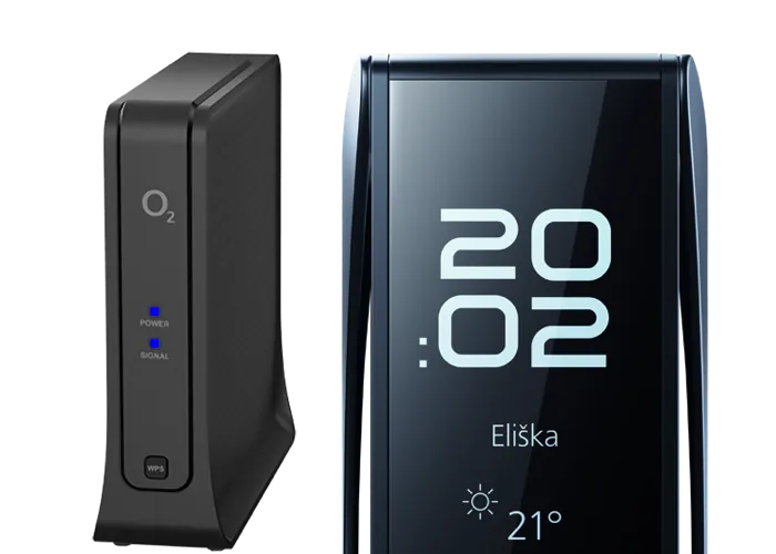Produkty O2 Smart Box a O2 Smart Booster: ukázka stavových indikátorů a informačního LCD displeje