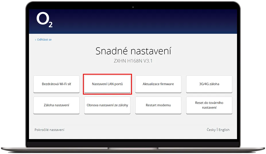 Nastavení LAN portů