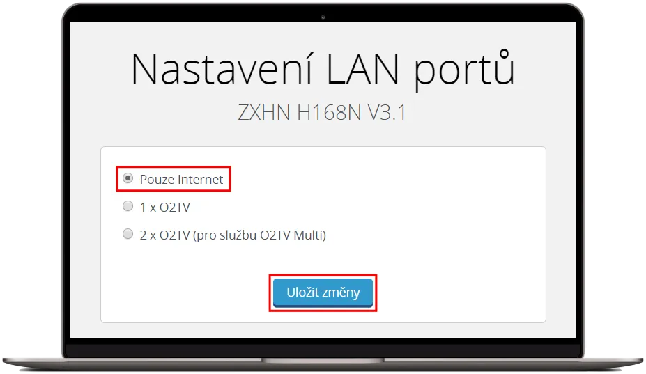 Vyberte pouze internet