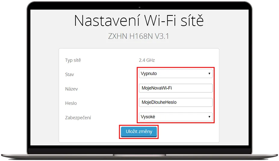 Nastavení bezdrátové sítě