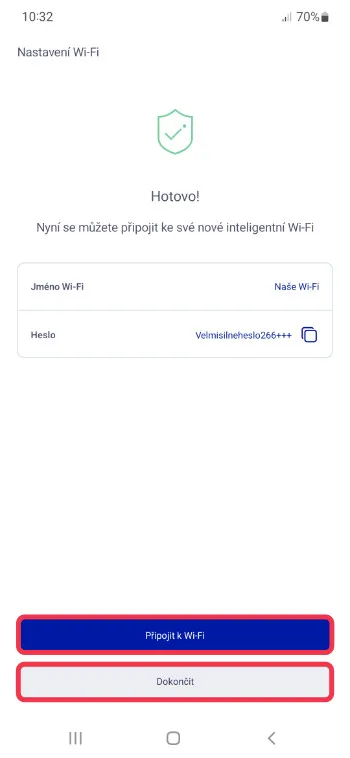 Nastavení je hotové