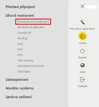 Nastavení modemu Zyxel O2 Getaway