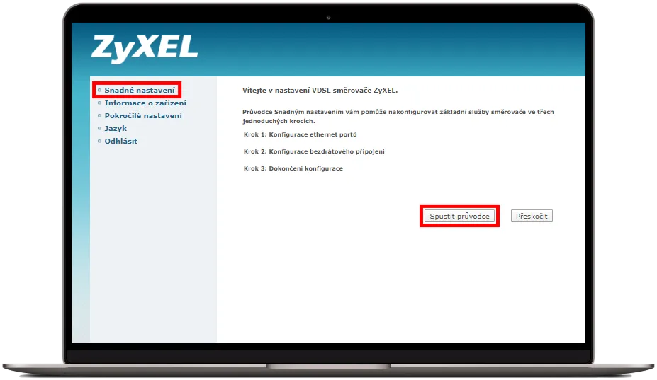 Spustit průvodce nastavením