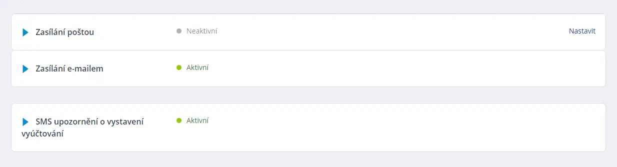Jak změnit způsob zasílání vyúčtování?