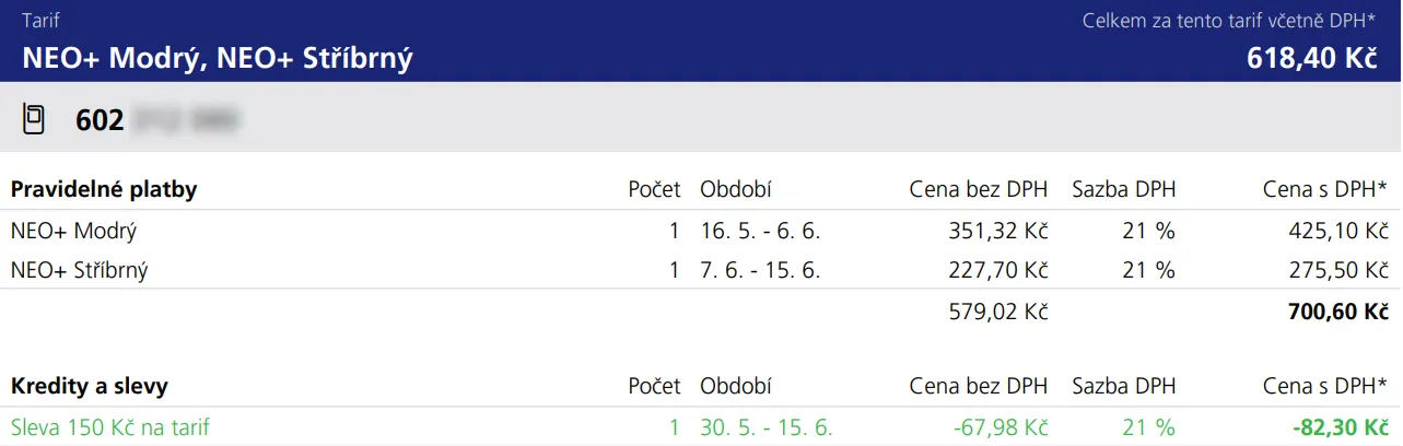 Vyúčtování v průběhu zúčtovacího období 