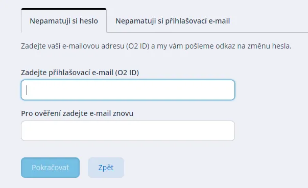 Vyplnění emailu