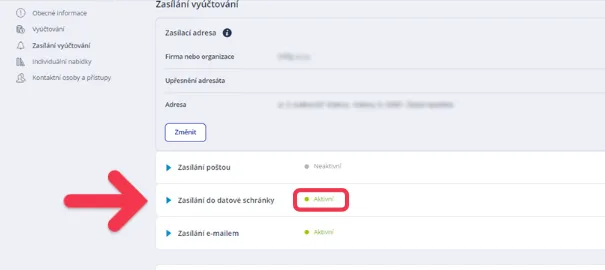 obrázek aktivního vyúčtování