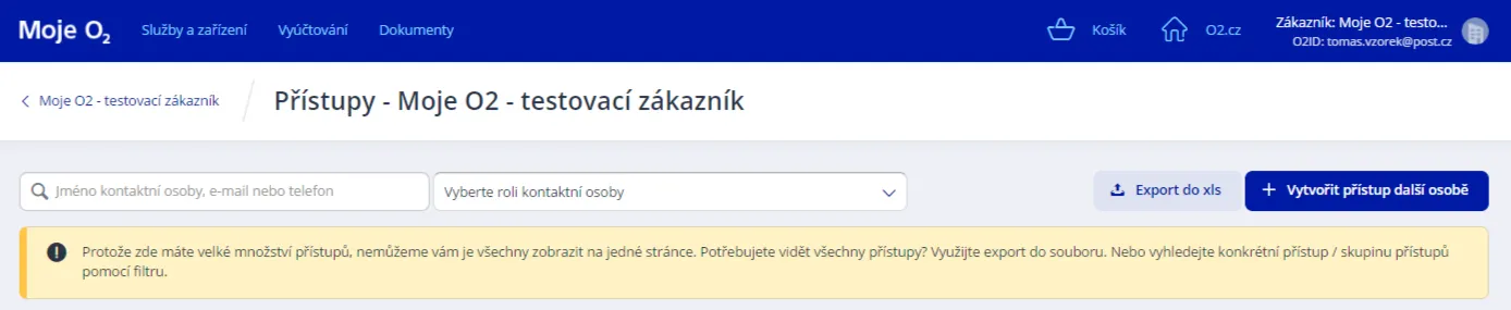 obrázek možnosti vyhledávat osoby v případě, že jich je na účtu více jak 50