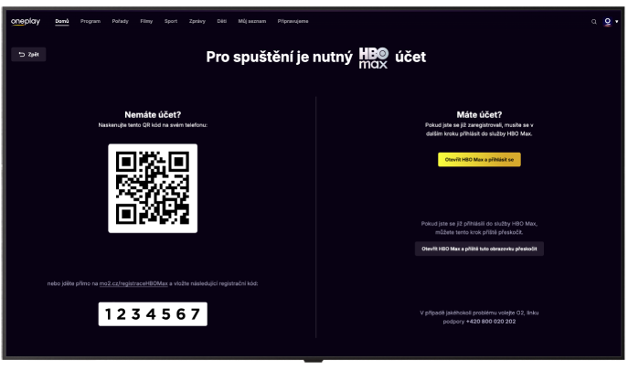 Registrační kód na Oneplay pro HBO Max