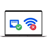 Infografika znázorňující funkční připojení přes kabel, ale nefunkční internet přes wi-fi