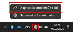 Diagnostika problémů se síti ve Windows