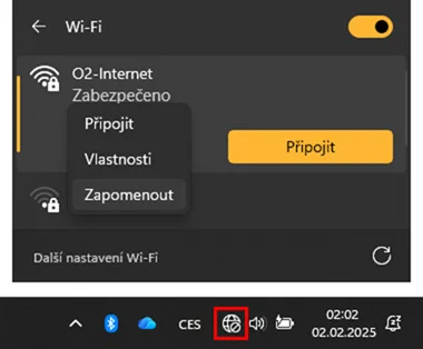 Ovládání Wi-Fi