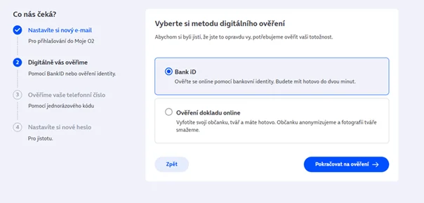 Návod: Změna zapomenutého e-mailu pro přihlášení do Moje O2