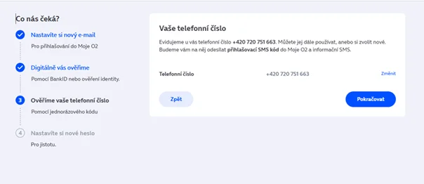 Návod: Změna zapomenutého e-mailu pro přihlášení do Moje O2