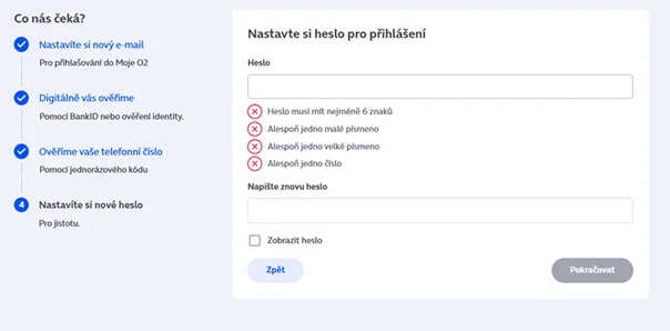 Návod: Změna zapomenutého e-mailu pro přihlášení do Moje O2