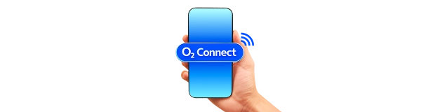 logo O2 connect na chytrém telefonu
