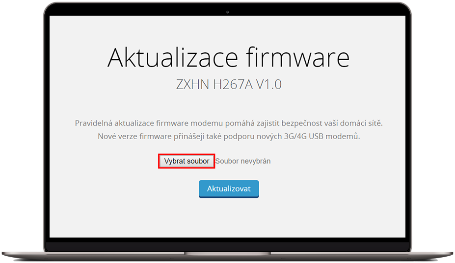 aktualizace firmware v šabloně_rámeček