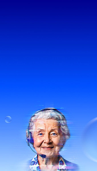 Obrázek O2 babičky Alenky s headsetem na telefonování