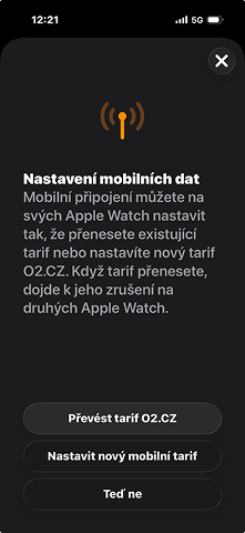 Nastavení mobilních dat v chytrých hodinkách