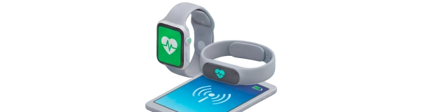 chytré hodinky a chytrý náramek měří srdeční tep a posílá data do telefonu