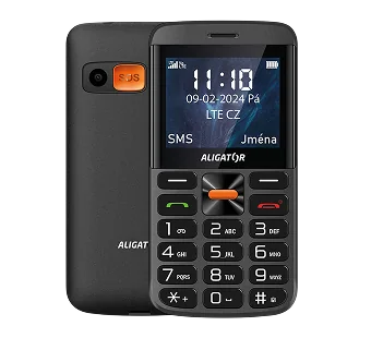 černý telefon aligator a910 senior 4g