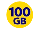 ve žlutém kolečku 100 GB modrým písmem