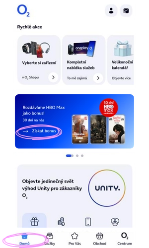 Moje o2 v mobilní aplikaci