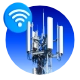 fotografie vysílače mobilního signálu, u kterého je ikona znázorňující symbol Wifi